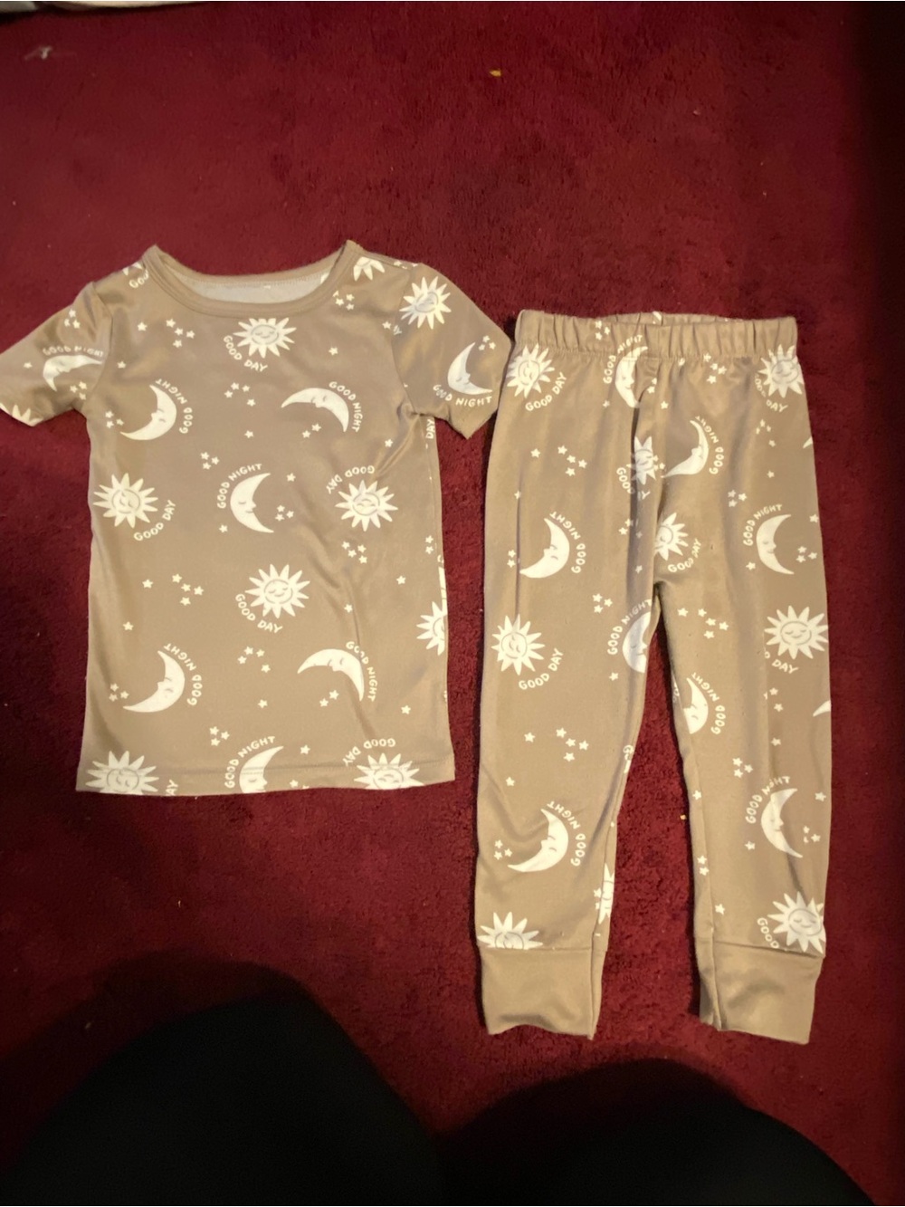 Cat & Jack Taupe Moon & Sun Pajama Set
